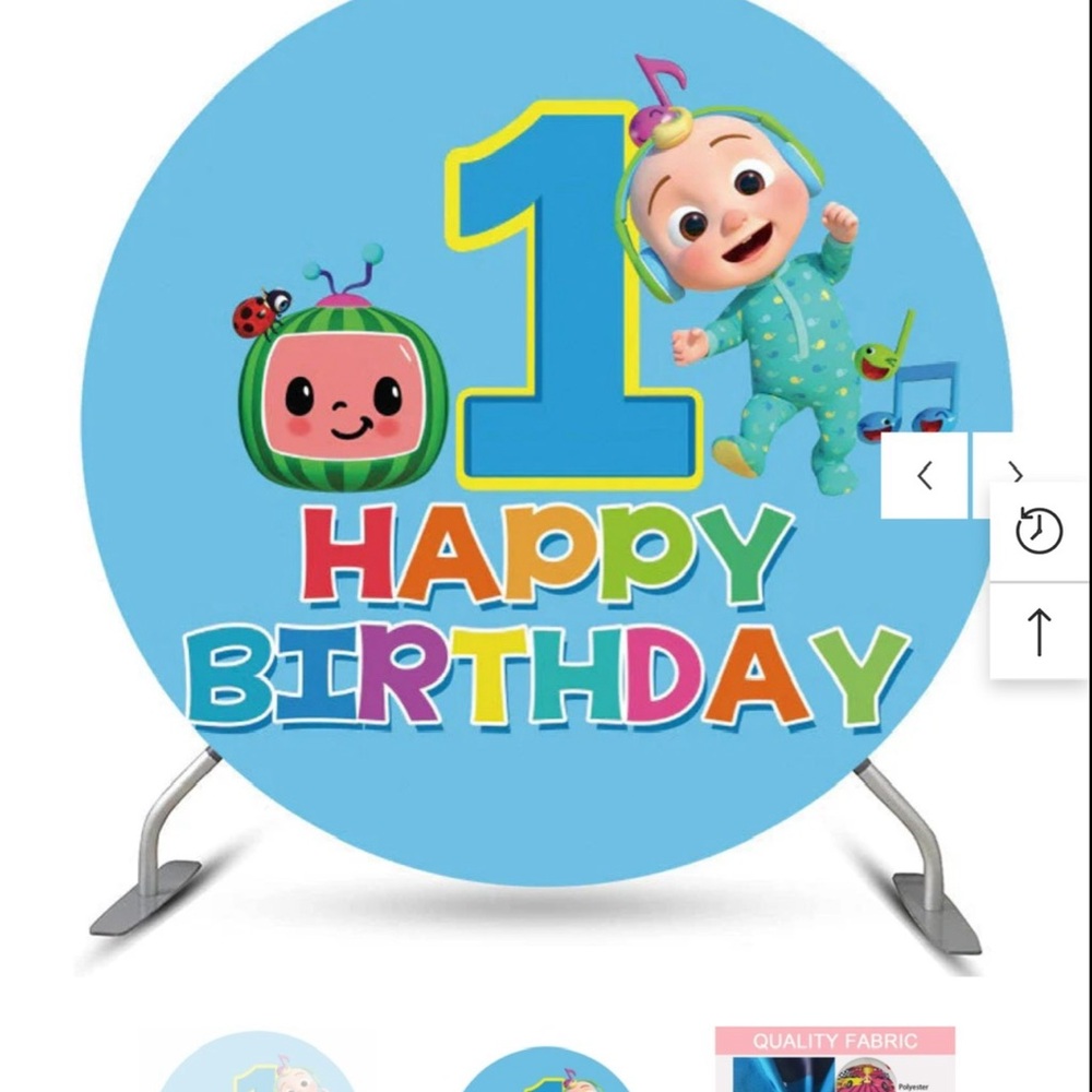 Cocomelon Happy first Birthday Party Backdrop